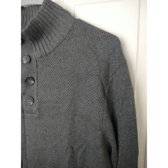 Porter&Ash Men's S Sweater Grey Pullover Four Button Close Length Long Sleeve - Picture 3 of 10